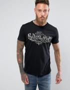 Schott T-shirt With Script - Black