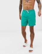 Original Penguin Swim Shorts With Small Logo In Teal - Green