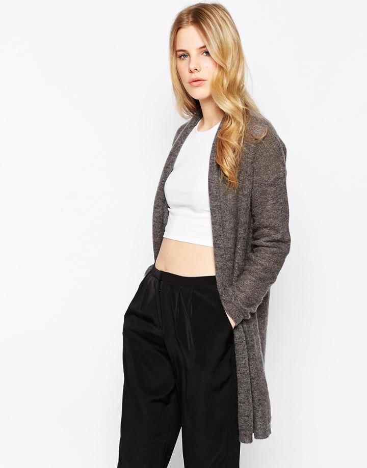Vila Maxi Cardigan - Medium Gray Melange