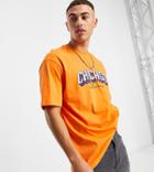 Only & Sons Oversized T-shirt With Chicago Print In Orange Exclusive To Asos