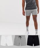 Asos Design Jersey Skinny Shorts 3 Pack - Multi