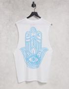 Hnr Ldn Palm Back Print Tank In White