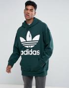 Adidas Originals Boxy Hoodie In Green Bq2096 - Green