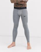 Nike Pro Training Tights In Gray-grey