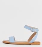 Asos Design Wide Fit Viva Flat Sandals-blue