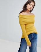 Warehouse Bardot Sweater - Yellow