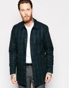 Noose & Monkey Plaid Trench With Stretch - Green