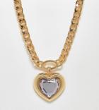 Reclaimed Vintage Inspired Oversized Heart Necklace In Gold