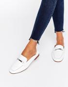 Faith Backless Leather Loafers - White
