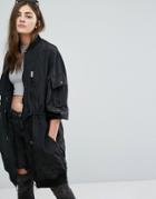 Pull & Bearwind Breaker Parka Jacket - Black