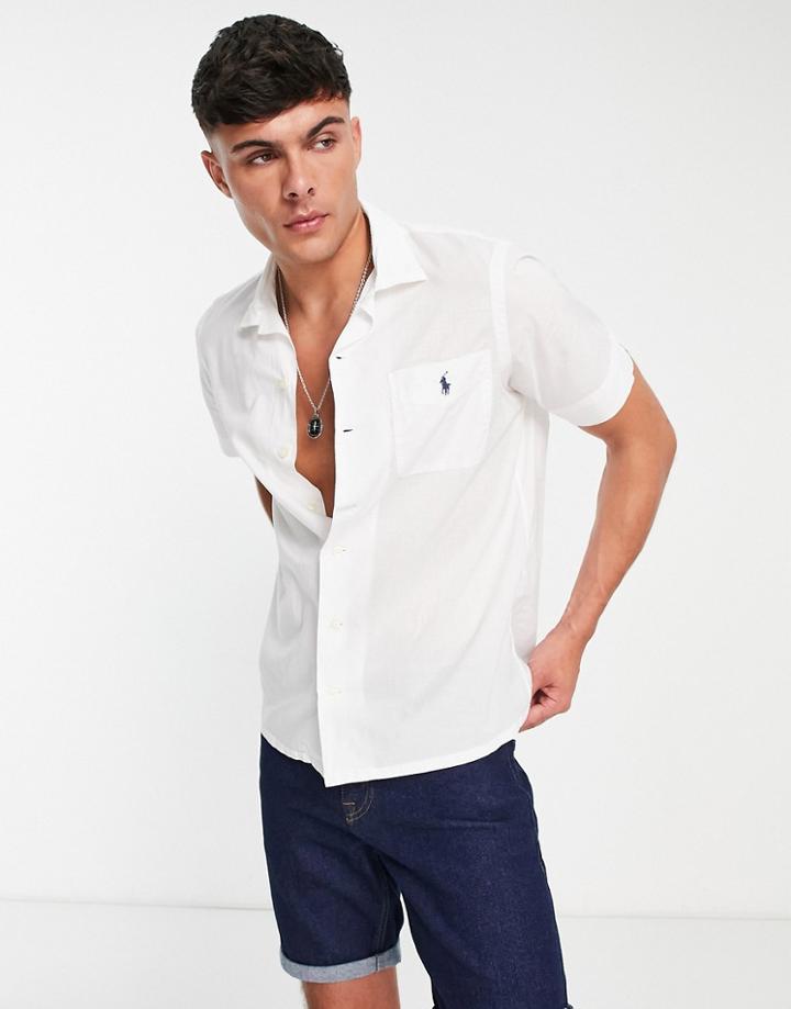 Polo Ralph Lauren Oversized Fit Short Sleeve Shirt Classic With Pony Logo In White