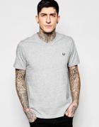 Fred Perry T-shirt With V Neck Laurel Wreath Logo - Vintage Steel Marl