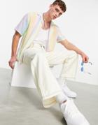 Pull & Bear Pastel Stripe Shirt In Blue And White-multi