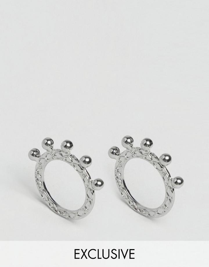 Sacred Hawk Bobble Stacking Ring - Silver