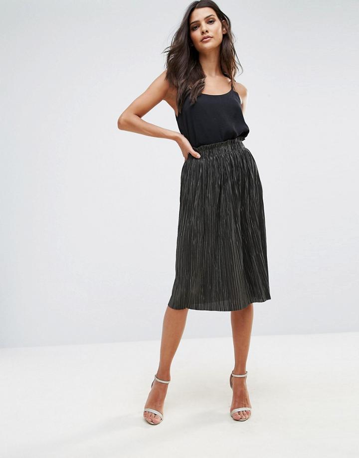 Love Pleated Midi Skirt - Green