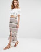 Vero Moda Stripe Maxi Skirt - White