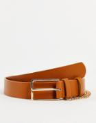 Svnx Chain Detail Belt In Tan-brown