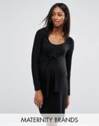 Noppies Maternity Knot Front Jersey Dress - Black