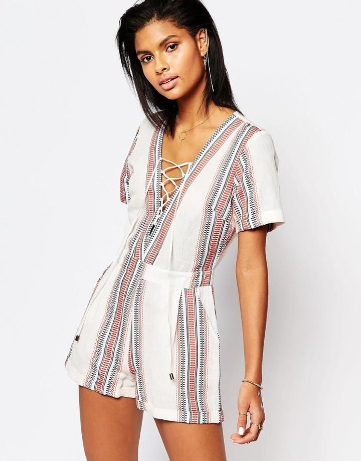 Tularosa Balboa Romper In Beatnik Stripe - Beatnik Stripe