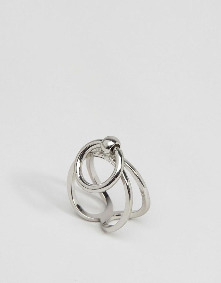 Asos Ring Pull Metal Ring - Rhodium