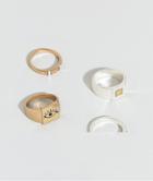Uncommon Souls Mixed Metal Engaved Ring Pack - Silver