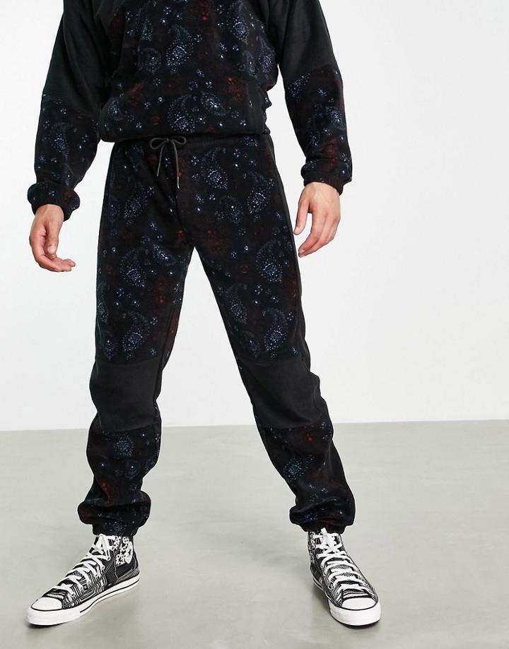 Asos 4505 Fleece Sweatpants With Paisley Print-multi