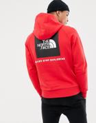 The North Face Raglan Red Box Hoodie In Red - Red