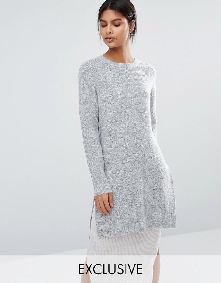 Micha Lounge Side Spilt Side Sweater - Gray