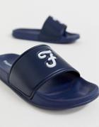 Farah Logo Slides In Navy - Navy