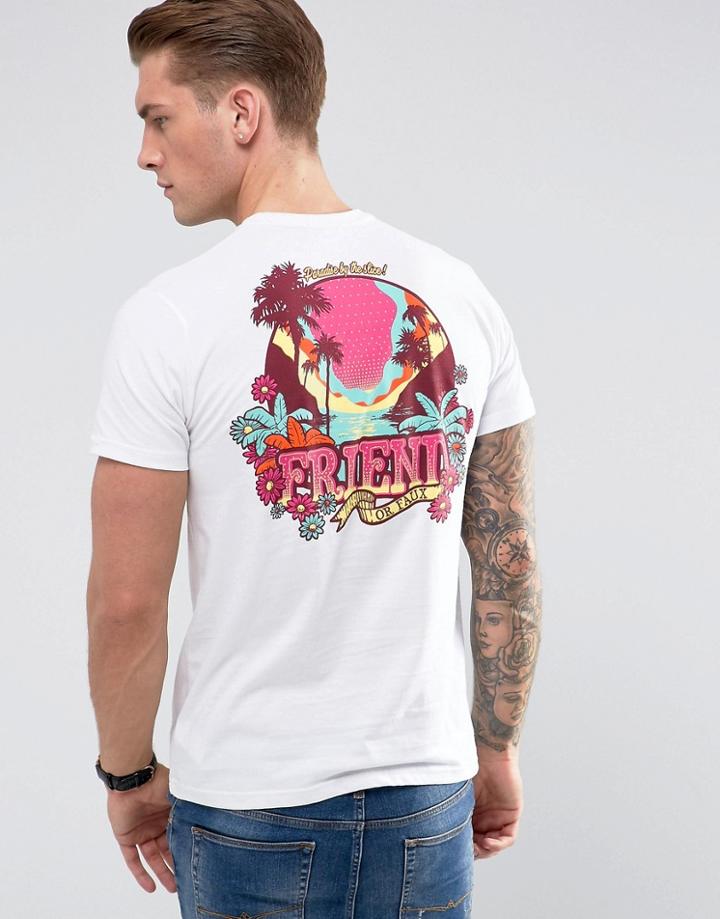 Friend Or Faux Hutton Back Print T-shirt - White