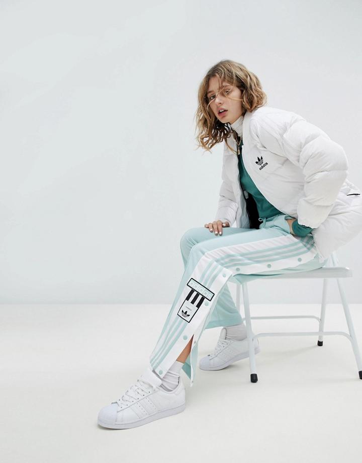 Adidas Originals Adicolor Popper Pants In Mint - Green