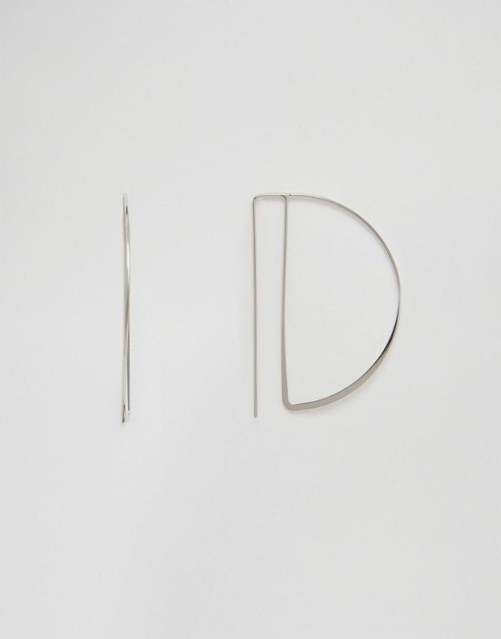 Monki Silver Abstract Drop Earrings - Silver