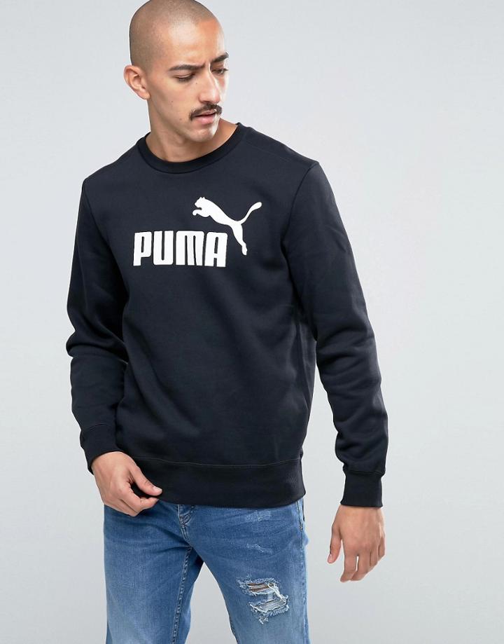 Puma Logo Crew Sweatshirt In Black 83185901 - Black