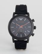 Emporio Armani Ar11024 Silicone Watch In Black - Black
