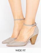 Asos Olivia Wide Fit Pointed Heels - Gray