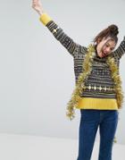 Asos Holidays Sweater With Vintage Fairisle With Roll Neck - Multi