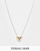 Asos Sterling Silver Triangle Pendant Necklace - Silver