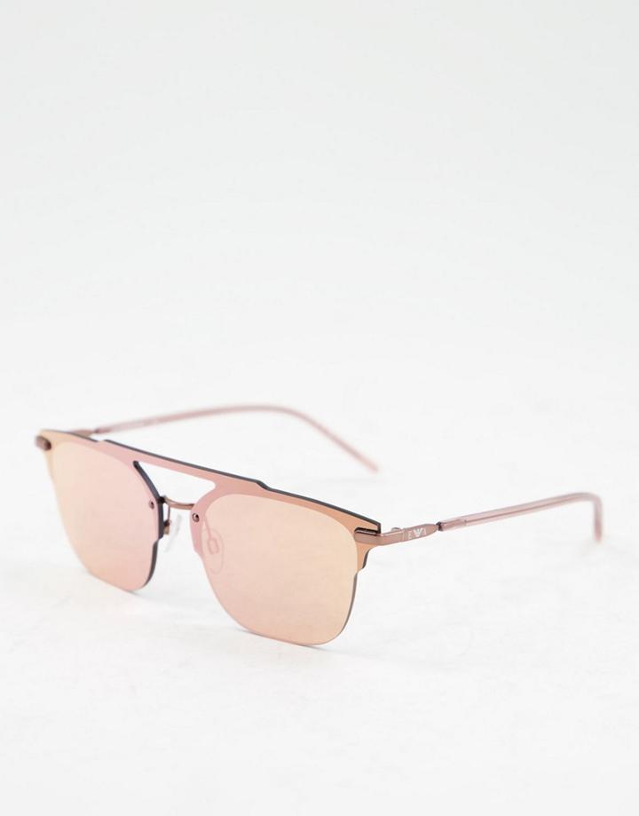 Emporio Armani Straight Brow Sunglasses-gold