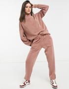 Y.a.s Sweatshirt With Balloon Sleeves In Camel - Part Of A Set-brown