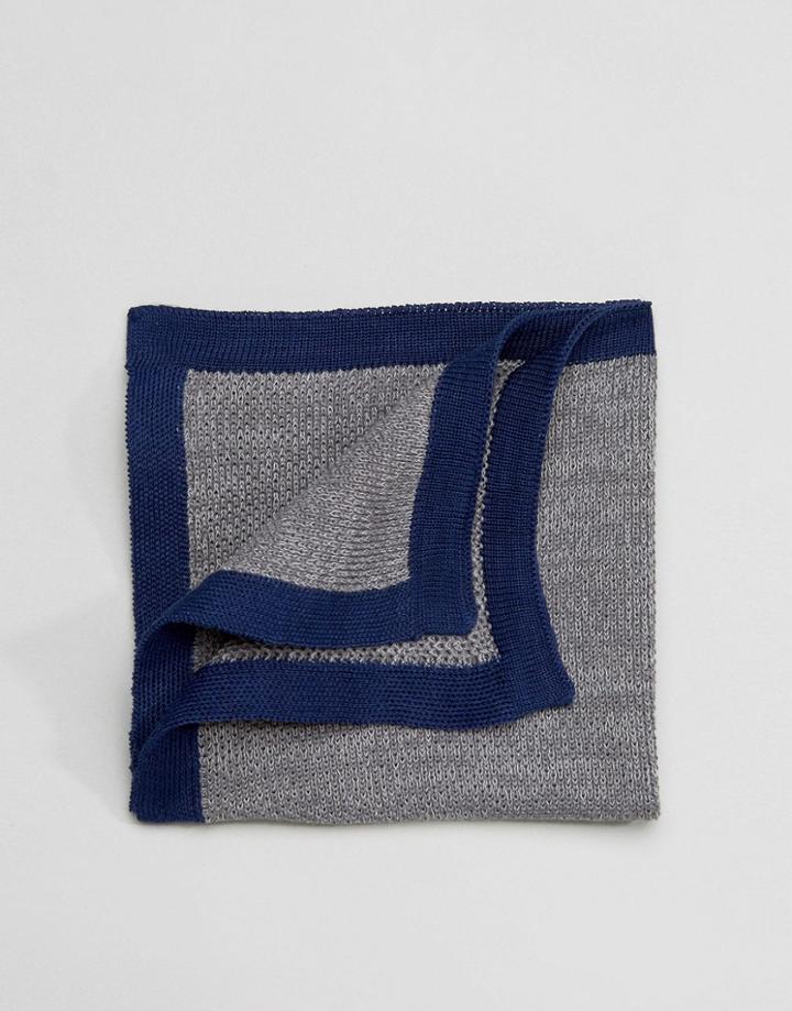 Selected Homme Knitted Pocket Square - Gray