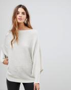 Wal G Sweater With Boat Neck - Beige