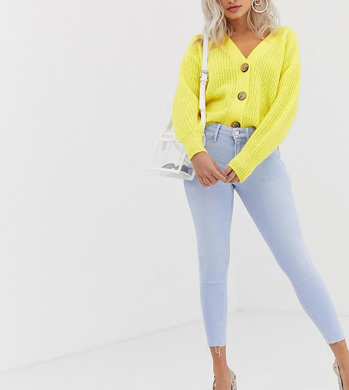 River Island Petite Molly Skinny Jeans In Light Wash - Blue