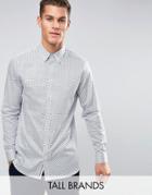 Ted Baker Tall Slim Smart Shirt In Geo Print - White