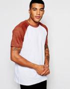 New Look Ringer Raglan T-shirt In Rust - Red