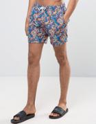 Pretty Green Caversham Swim Shorts Paisley Print In White - White