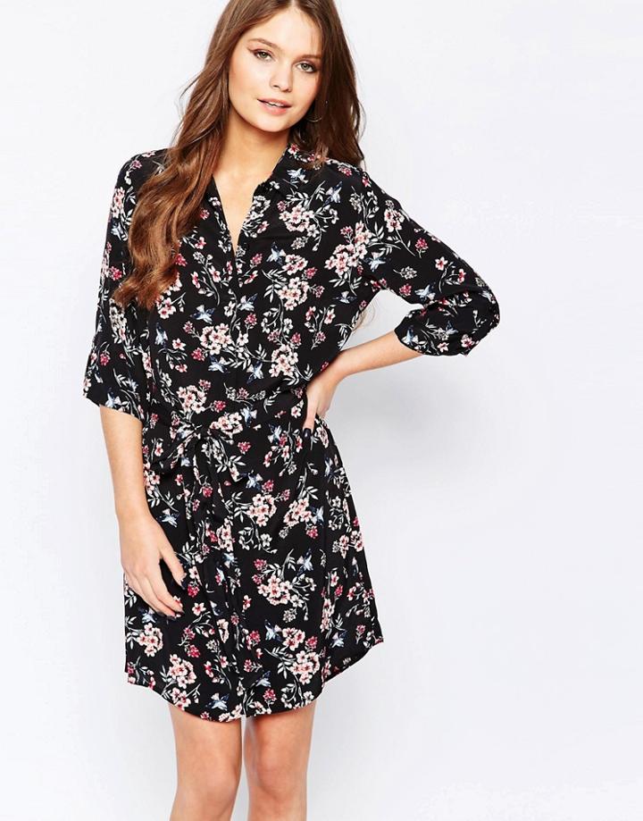 New Look Floral Shirt Dress - Multi