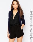 Alter Tall Frill Pocket Detail Blazer - Navy