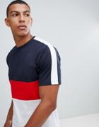 Only & Sons T-shirt With Color Blocking - Navy