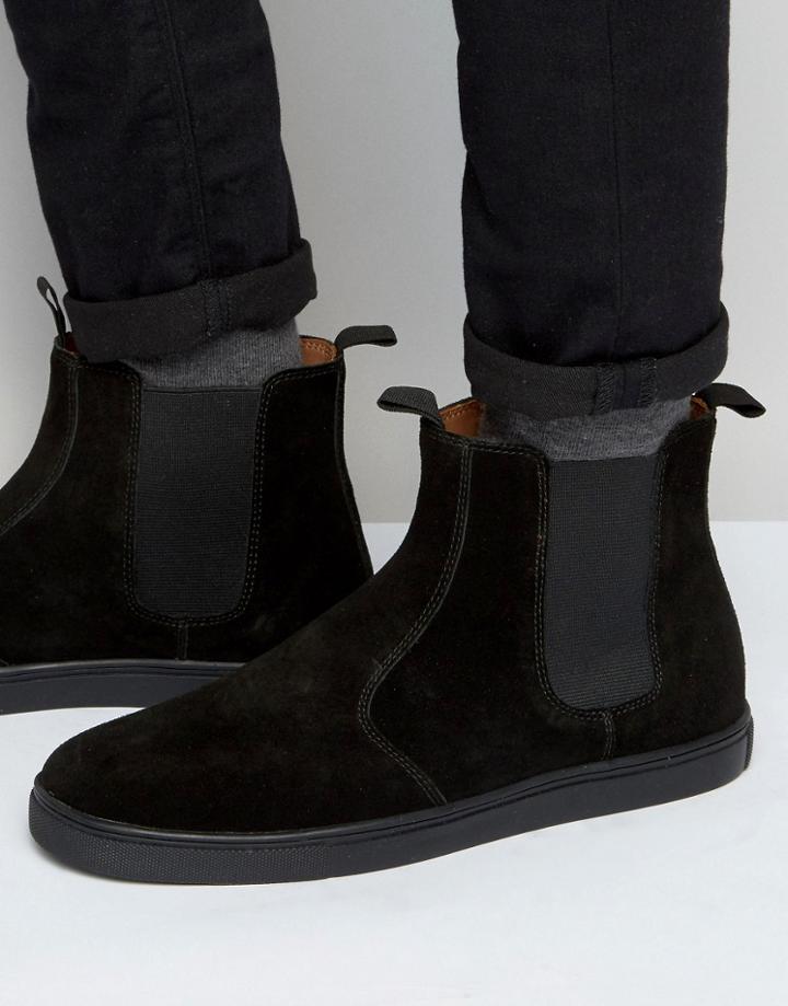 Kg Kurt Geiger Bison Suede Chelsea Sneakers - Black