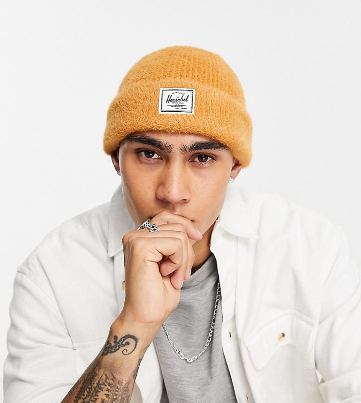 Herschel Supply Co Polson Faux Mohair Beanie In Camel Exclusive To Asos-brown